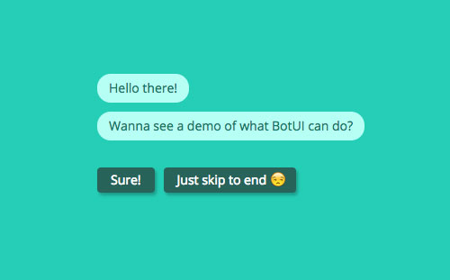 发挥你想象力，BotUI – 聊天机器人 JS 框架