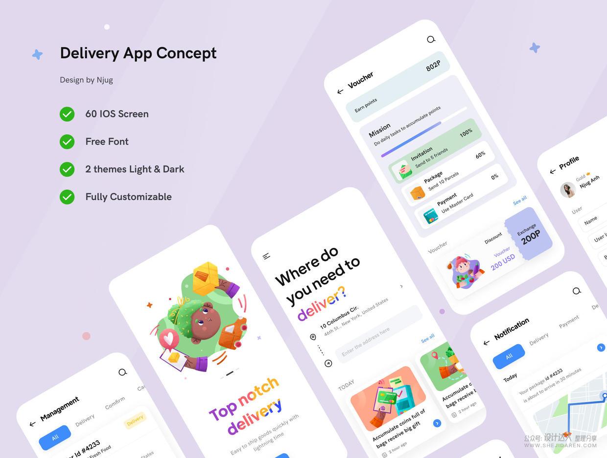 【853】快递/物流应用程序:iOS用户界面UI套件
