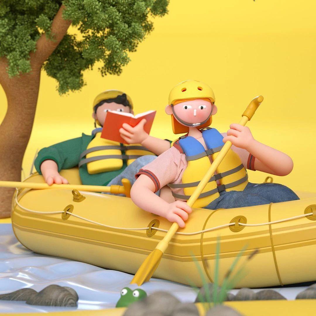 Cabeza Patata情侣设计师强强联手：女生平面插画，男生3D设计