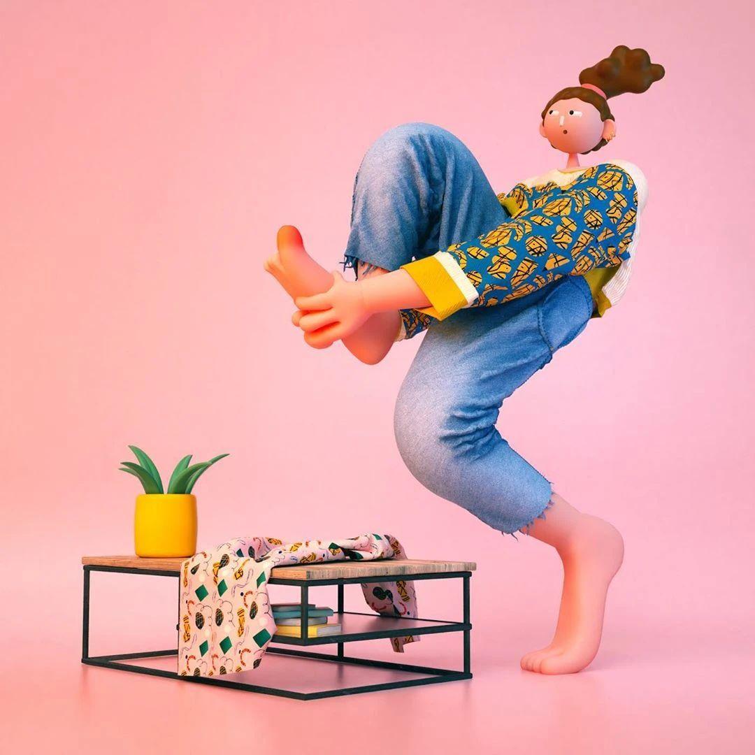 Cabeza Patata情侣设计师强强联手：女生平面插画，男生3D设计