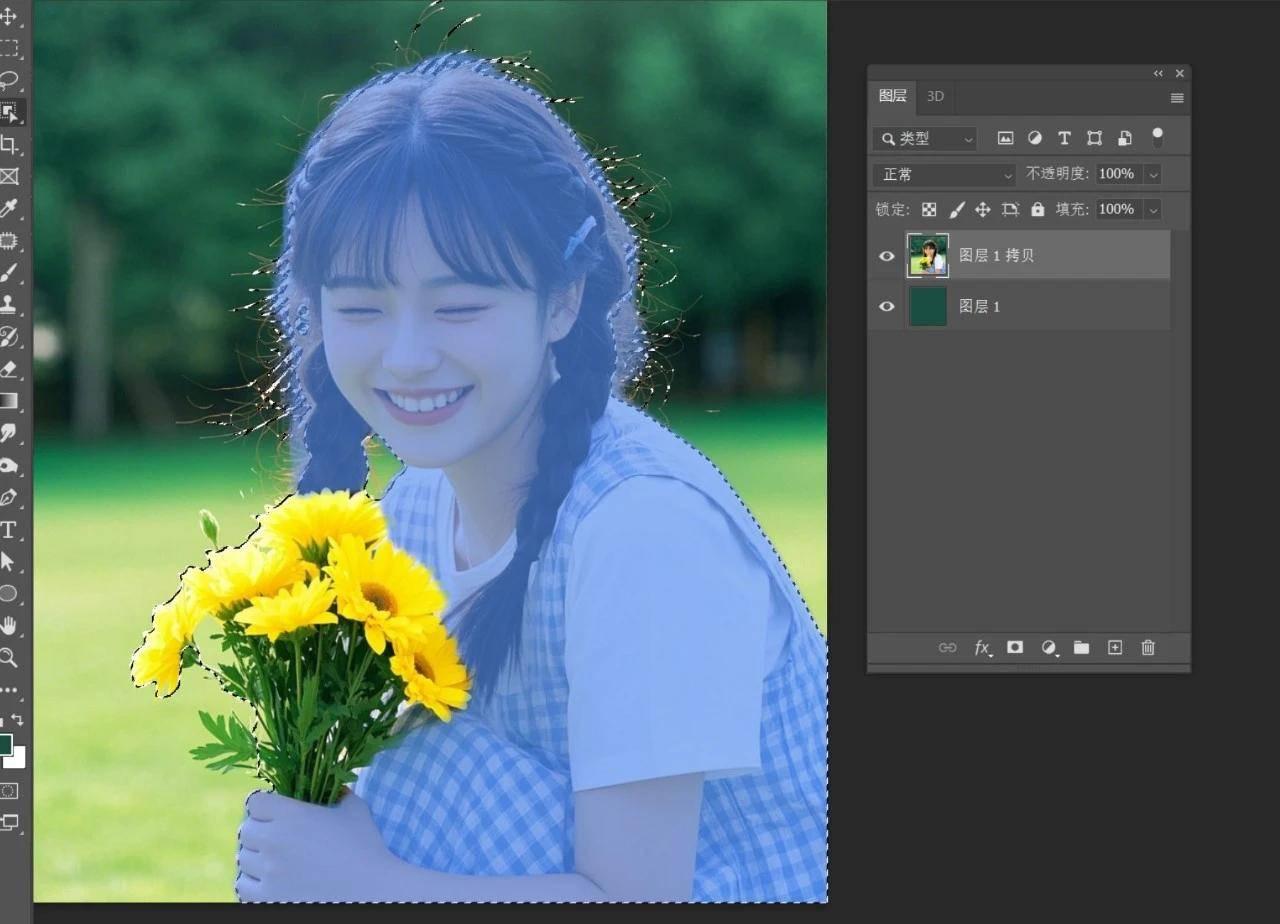 用PS“选择并遮住”功能来抠发丝，抠图速度特快