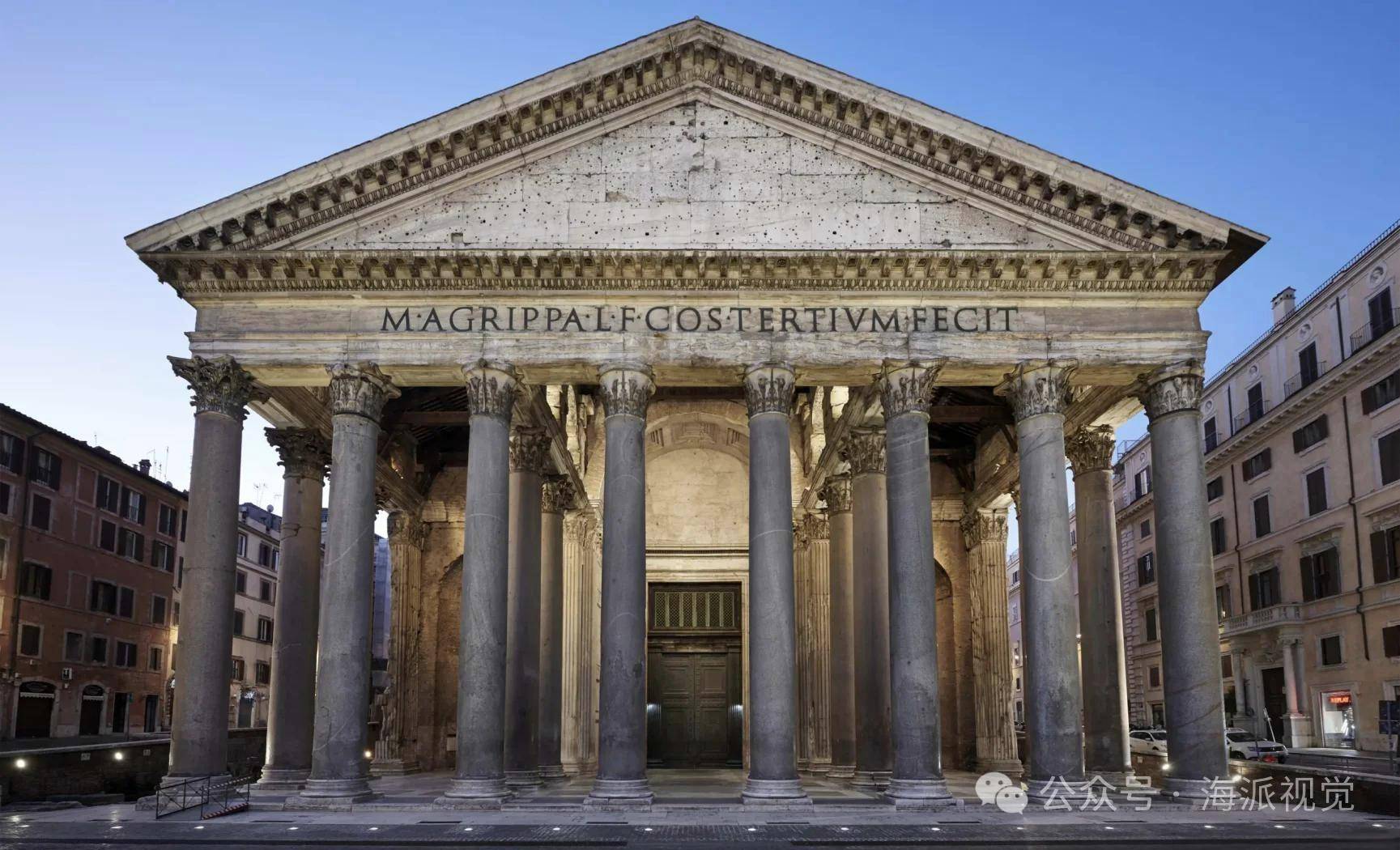 以罗马柱为主题的创意 logo 设计