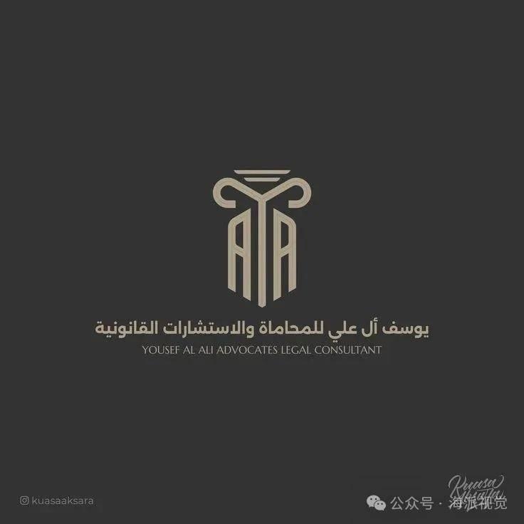 以罗马柱为主题的创意 logo 设计