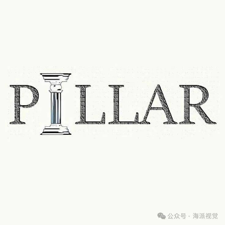 以罗马柱为主题的创意 logo 设计