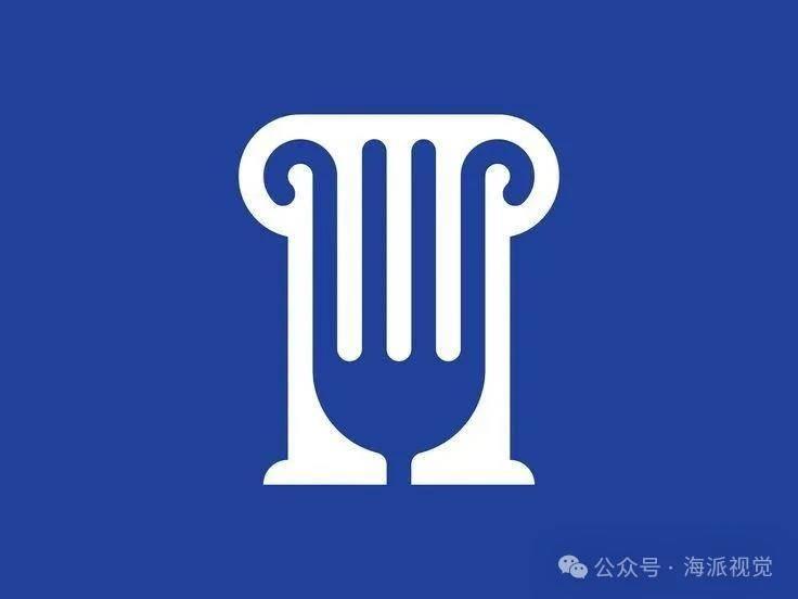 以罗马柱为主题的创意 logo 设计