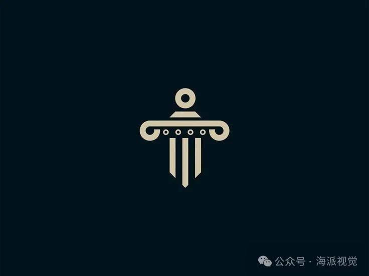 以罗马柱为主题的创意 logo 设计