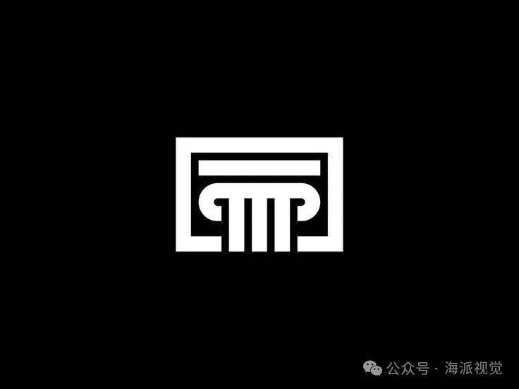 以罗马柱为主题的创意 logo 设计
