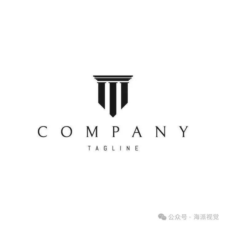 以罗马柱为主题的创意 logo 设计