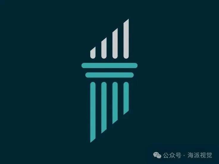 以罗马柱为主题的创意 logo 设计